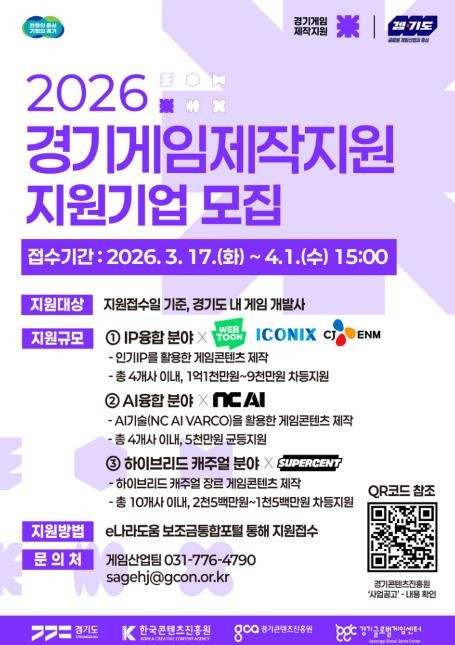 경기도, 게임 제작부터 해외 진출까지...